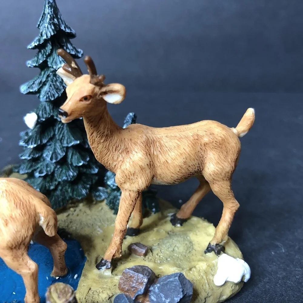Vintage 2000 Lemax Coventry Cove Testing the Water Reindeer Figurine with Box